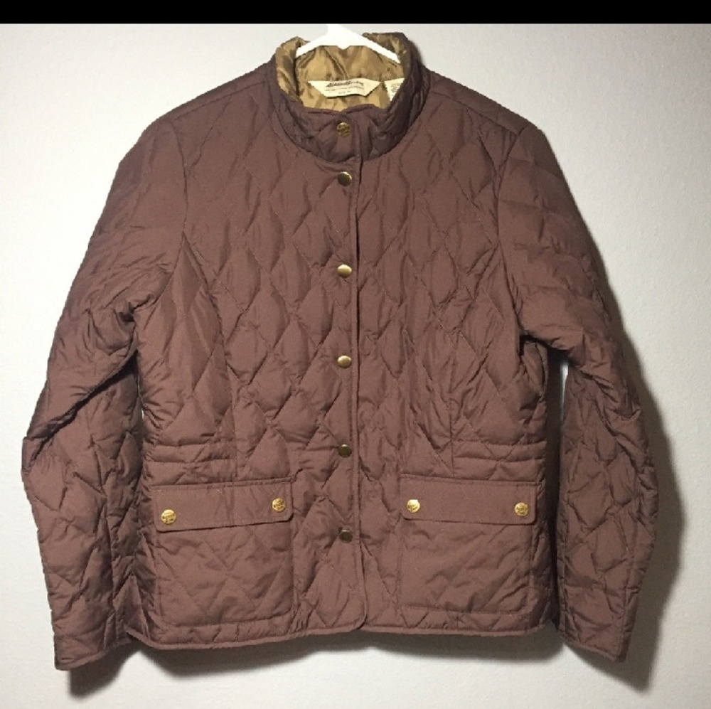 Eddie Bauer quilted goose down jacket